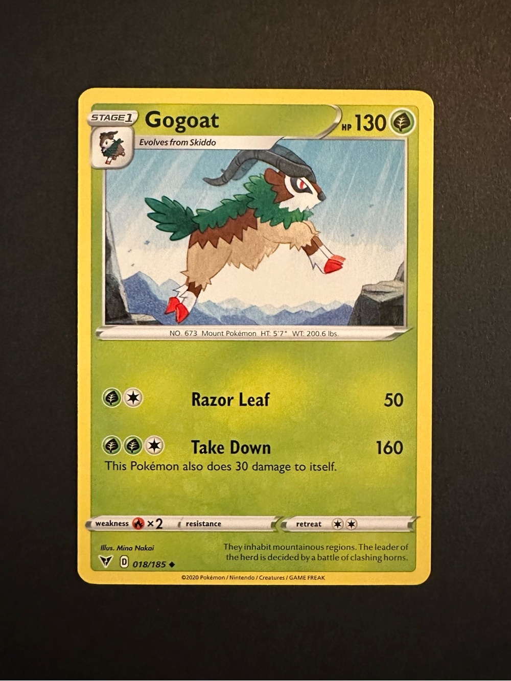 Gogogoat Pokémon Card - 018/185 Vivid Voltage